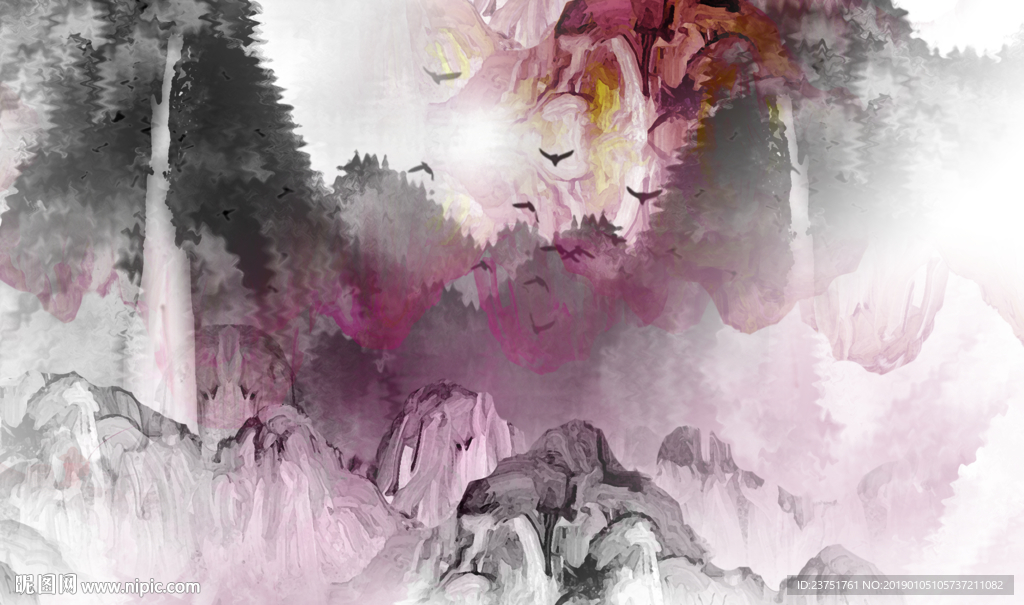 山水壁画