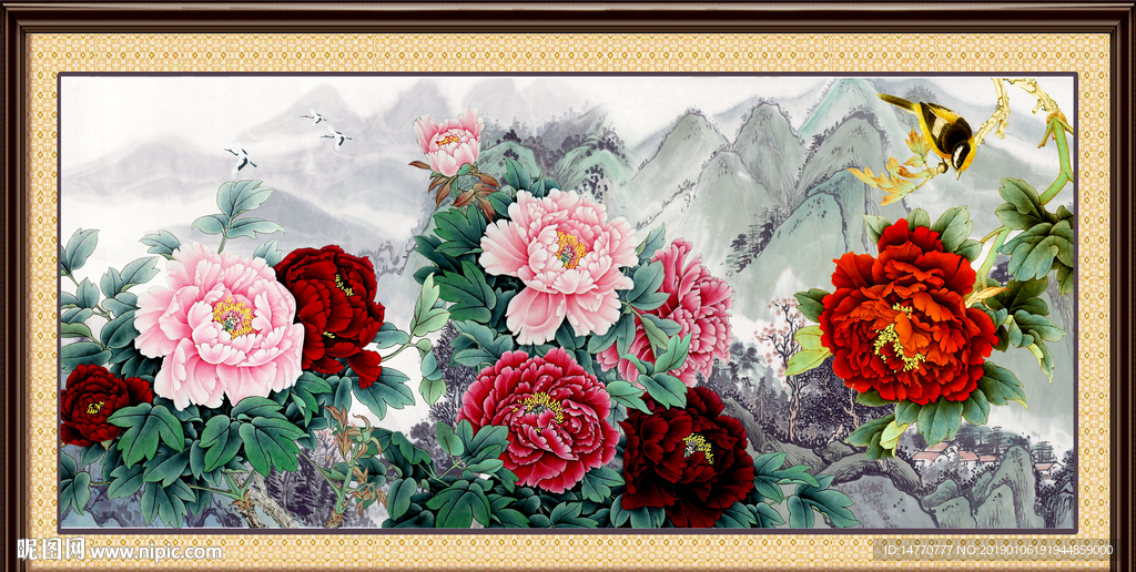 国画牡丹