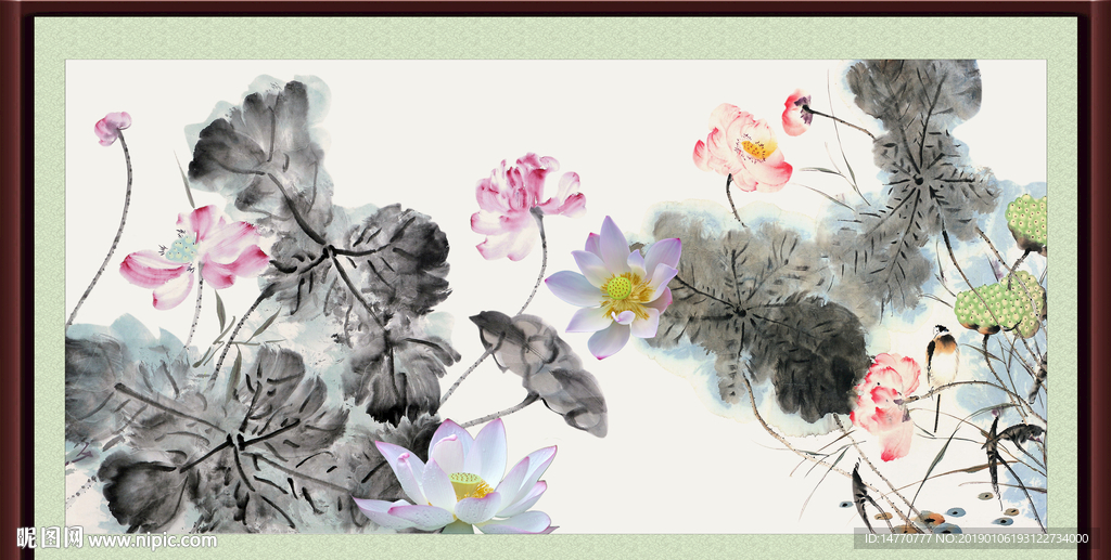 国画荷花