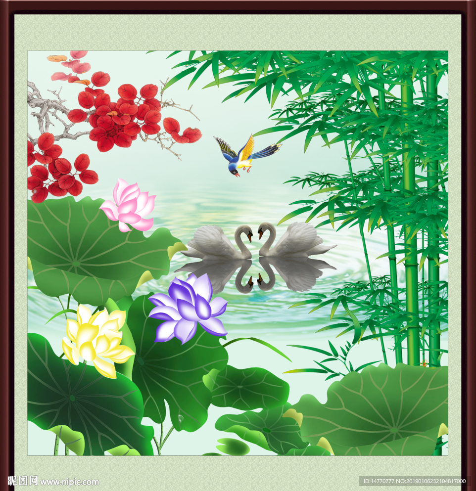 国画荷花