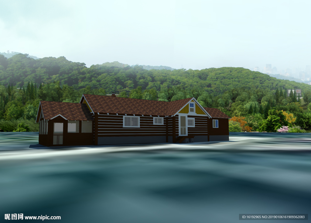 木质别墅效果图