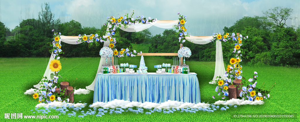 户外婚礼甜品区