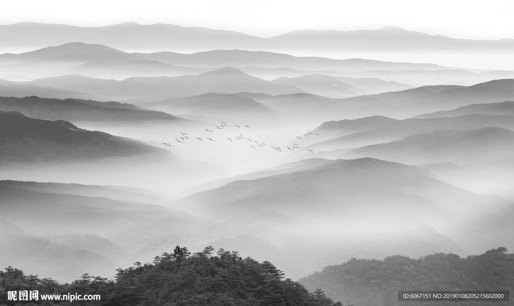 水墨山