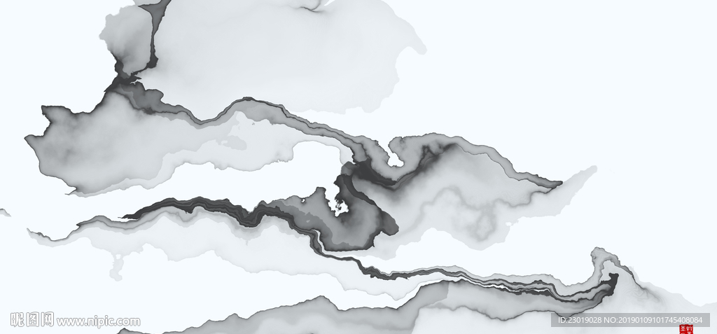 新中式水墨山水画