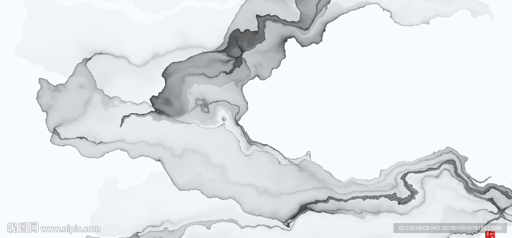 新中式水墨山水画