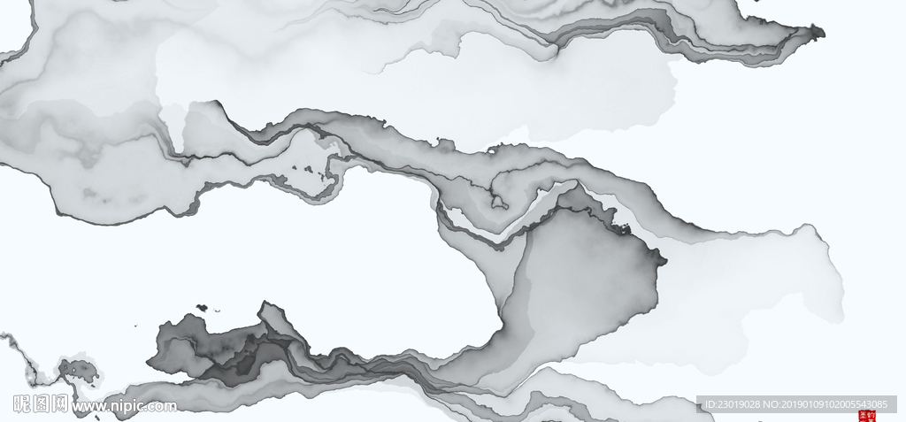 新中式水墨山水画