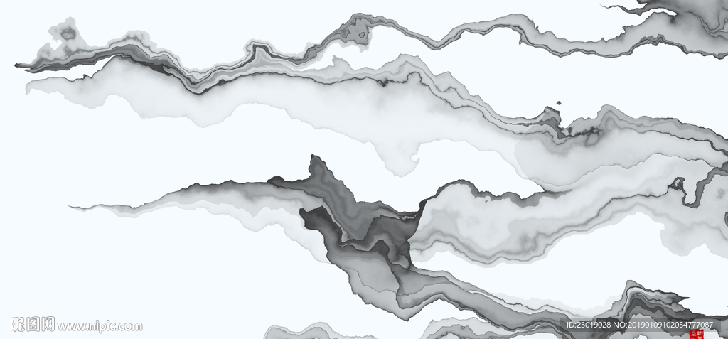 新中式水墨山水画