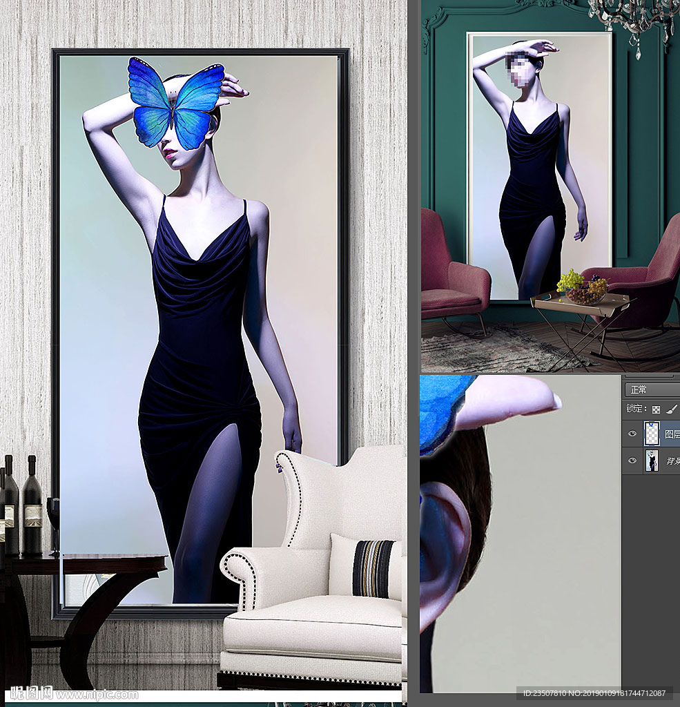 简约大气美女装饰画