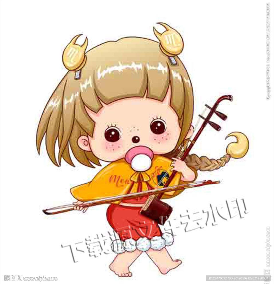蒙奇奇12星座天蝎座插画卡通