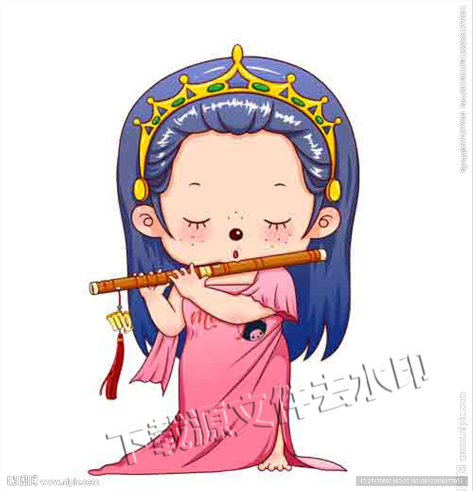 蒙奇奇12星座处女座插画卡通