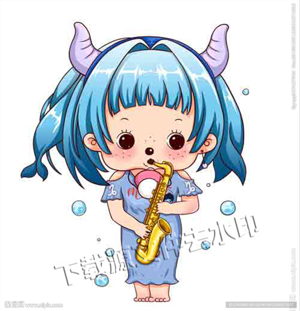 蒙奇奇12星座摩羯座插画卡通