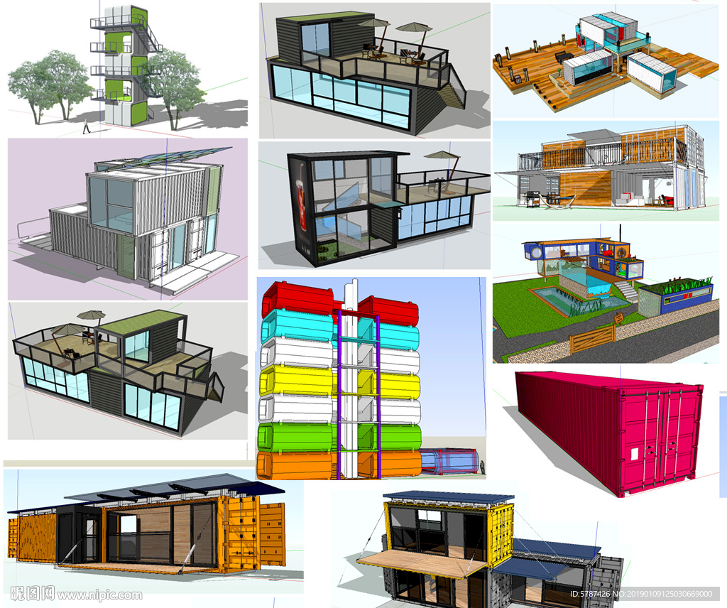 集裝箱建築設計圖__建築設計_環境設計_設計圖庫_暱圖網nipic.com