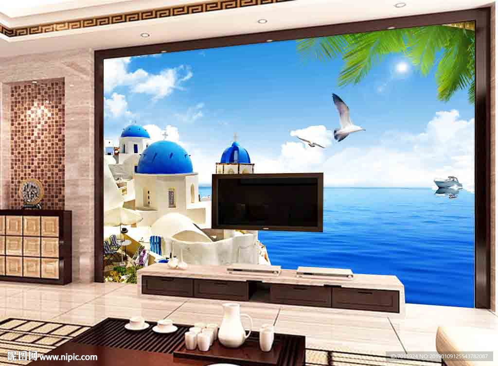 电视背景 电视背景墙 壁画壁纸