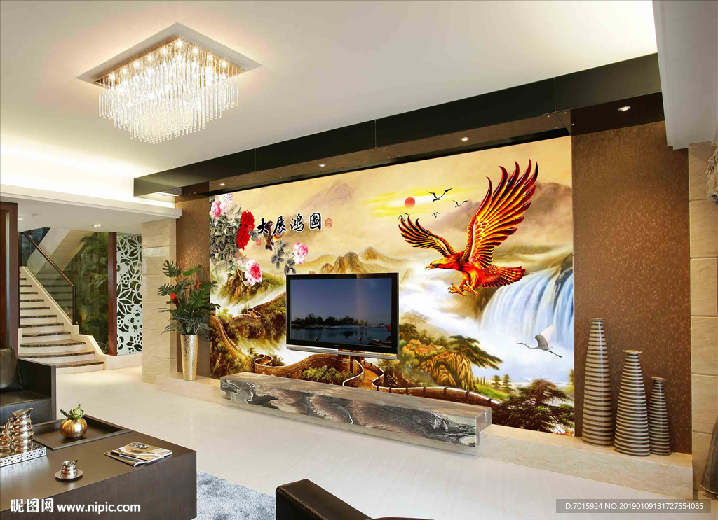 电视背景墙 壁画 电视墙