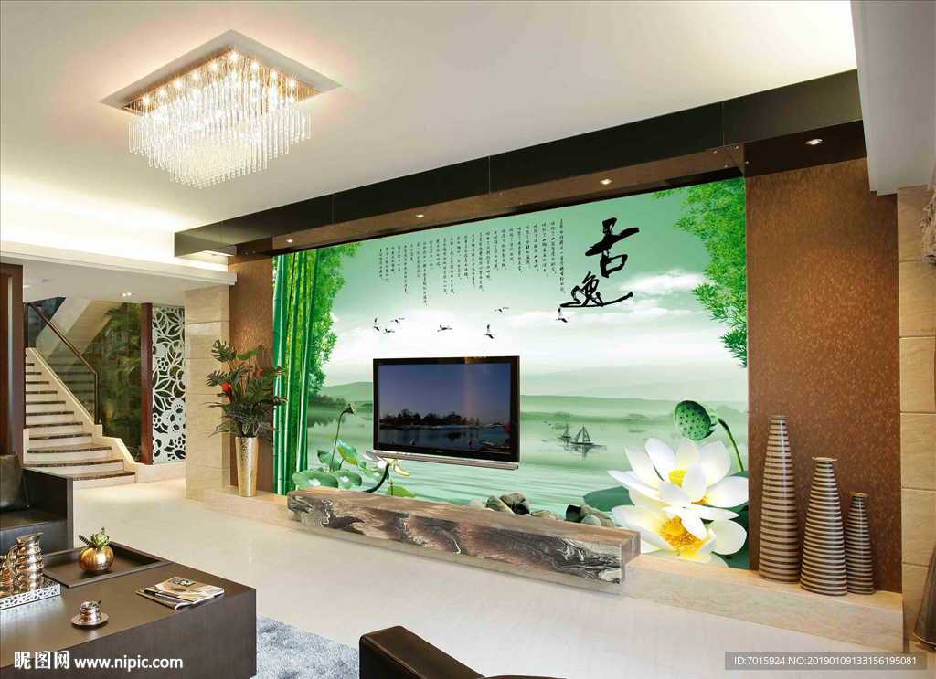 电视背景墙 室内背景墙画