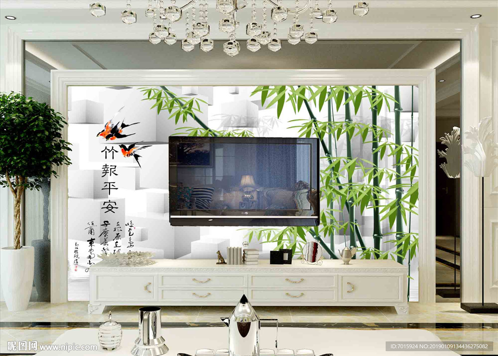 室内背景墙 壁纸壁画装饰