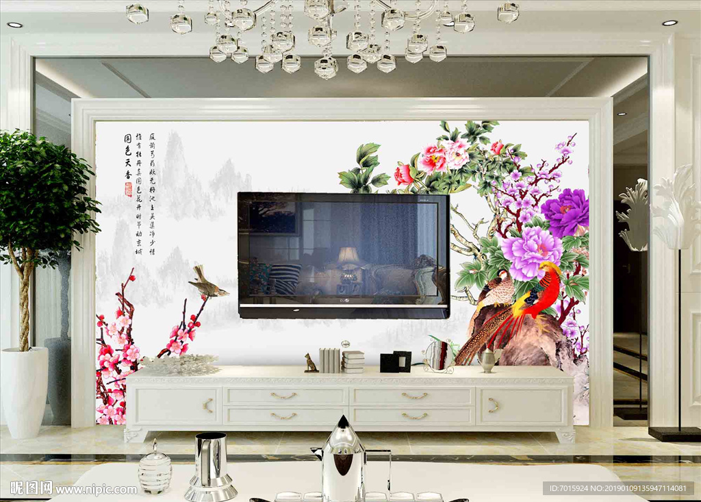 客厅 沙发背景墙 装饰画 欧