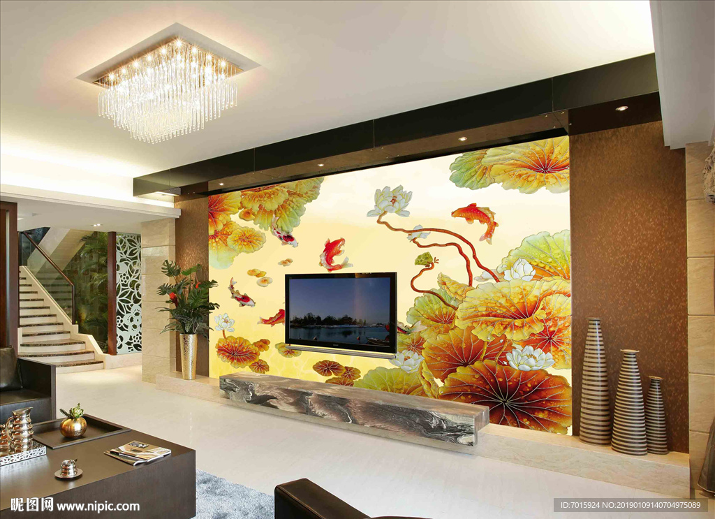 电视背景墙  工装 壁画 墙纸