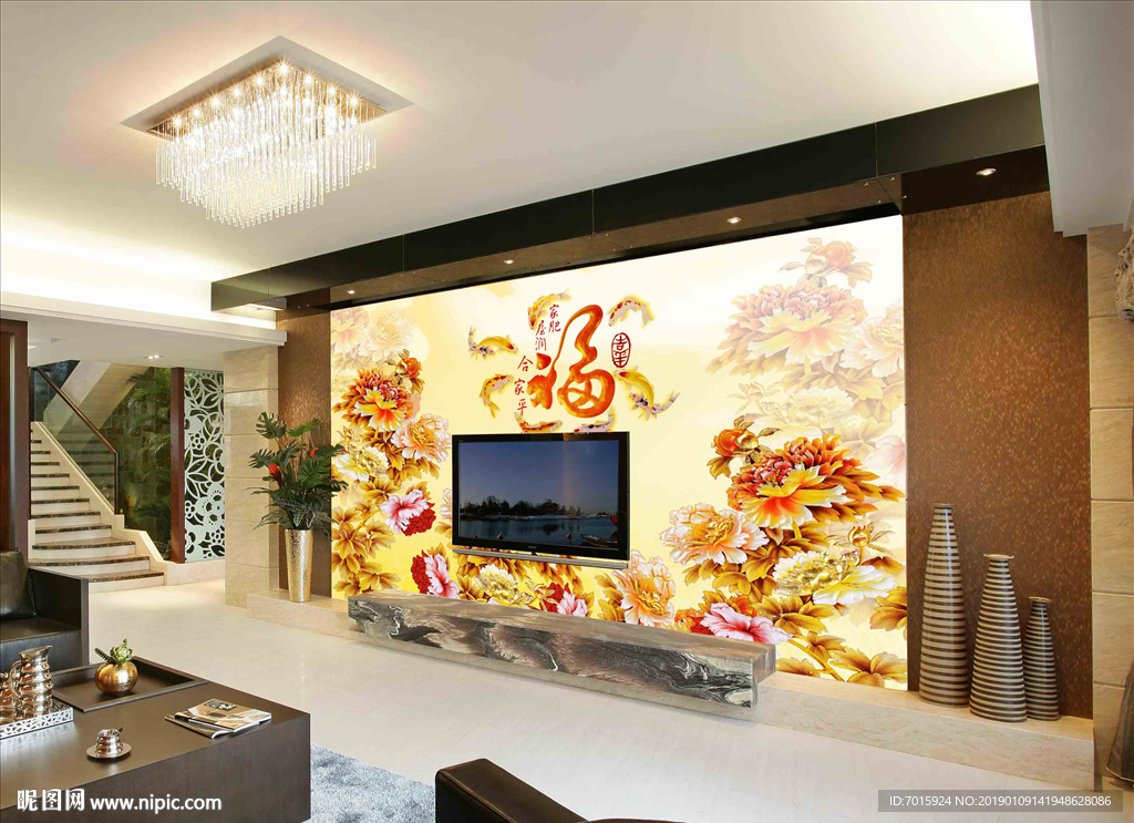 客厅背景墙 客厅 壁画 装饰画