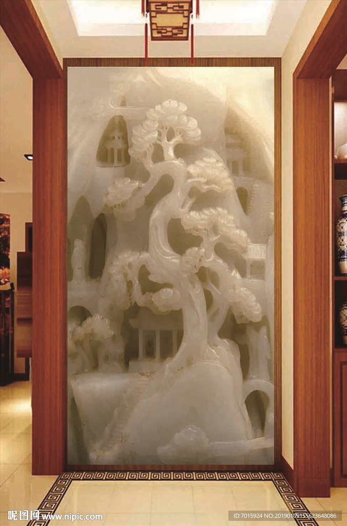 玉雕玄关壁画 玉雕 壁纸 背景
