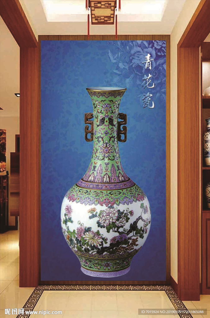 花瓶玄关 玉雕玄关壁画