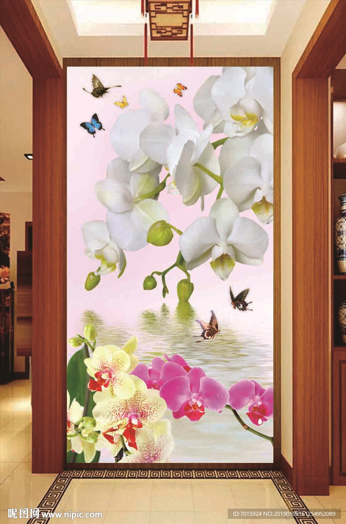 玄关背景墙壁画 电视背景墙