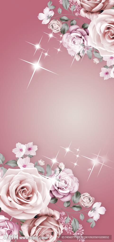 唯美花卉花开富贵高清玄关过道