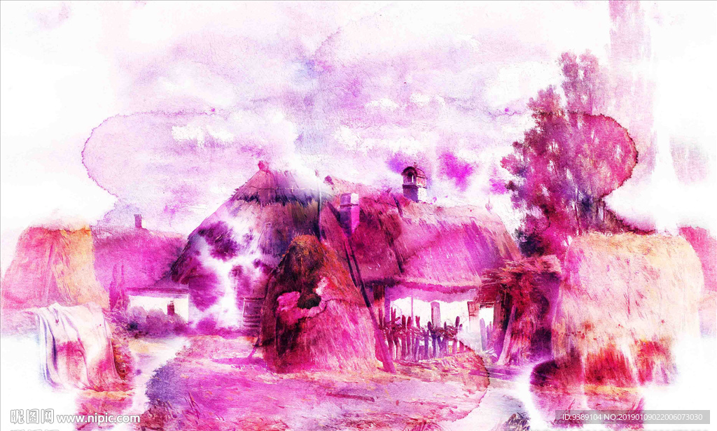 小镇油画
