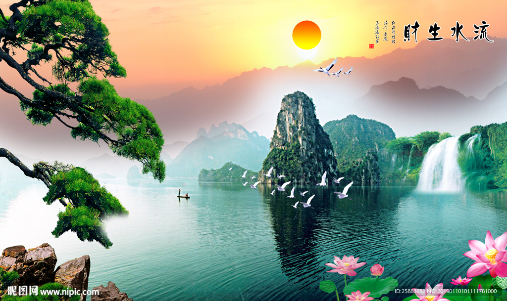 桂林山水电视背景墙