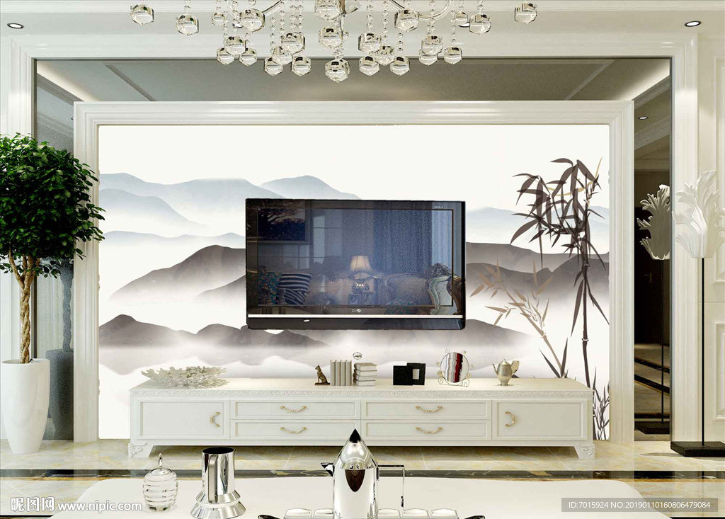 中式水墨山水 水墨山水 抽象山