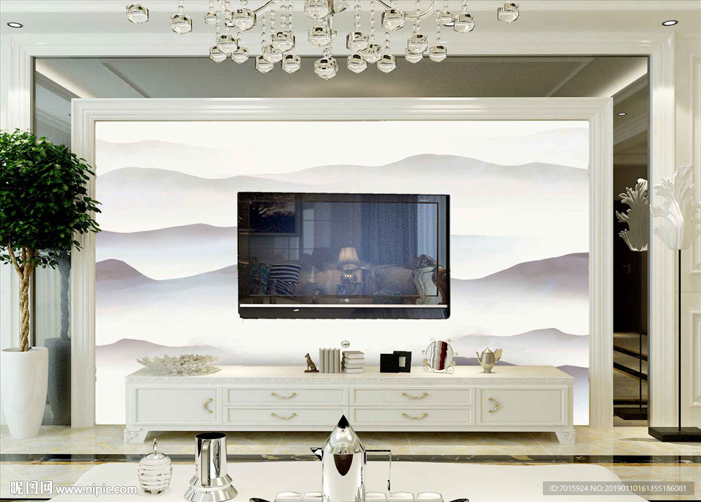 中式水墨山水 水墨山水 抽象山