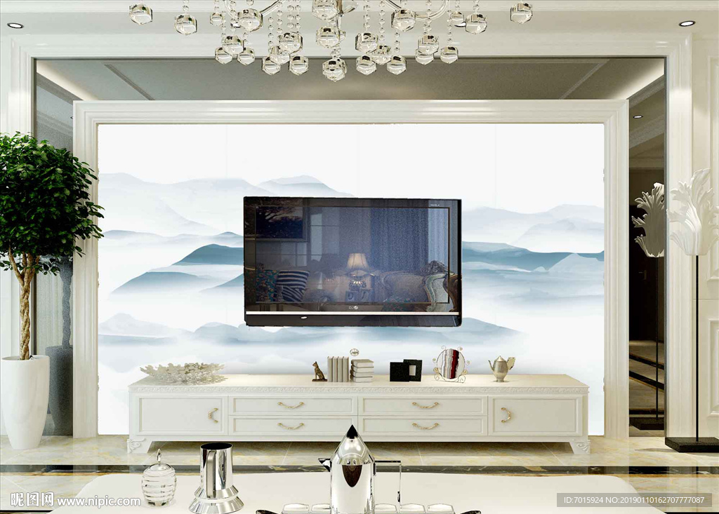 中式水墨山水 水墨山水 抽象山