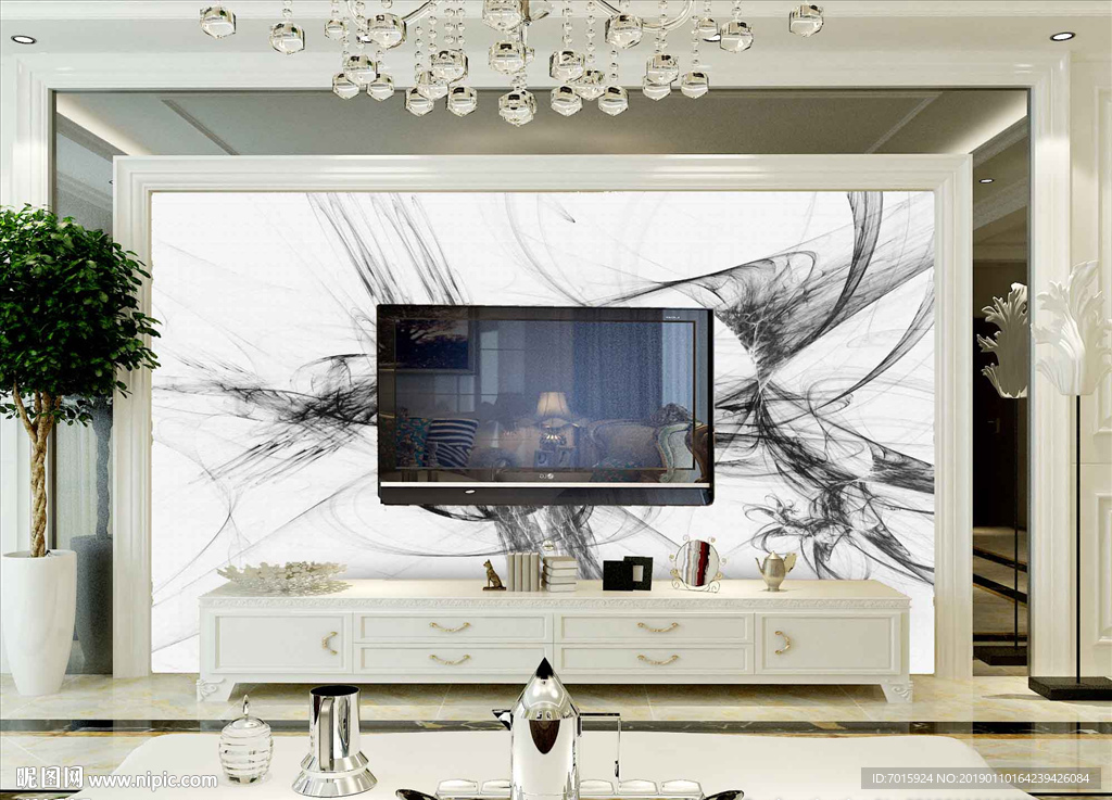 中式水墨山水 水墨山水 抽象山