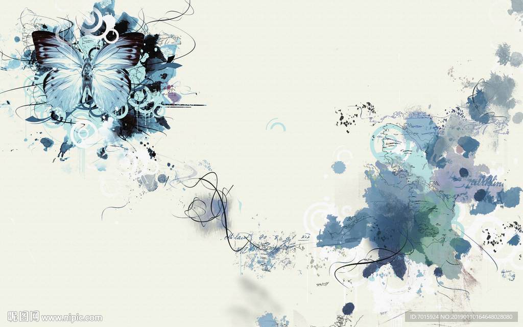 中式水墨山水 水墨山水 抽象山