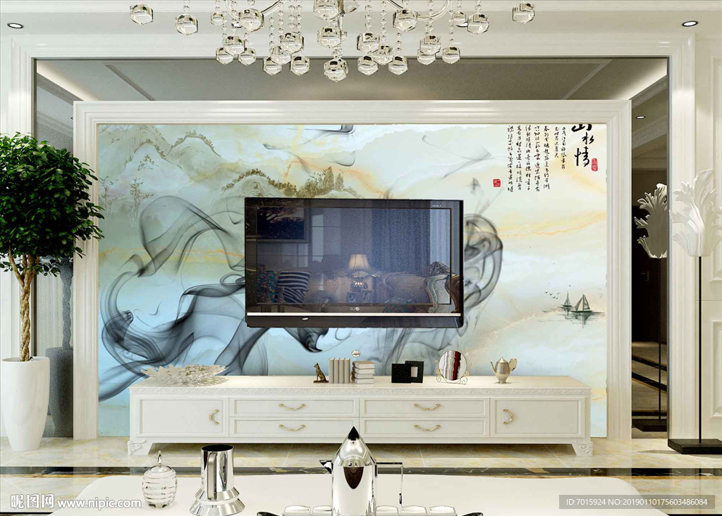 中式水墨山水 水墨山水 抽象山