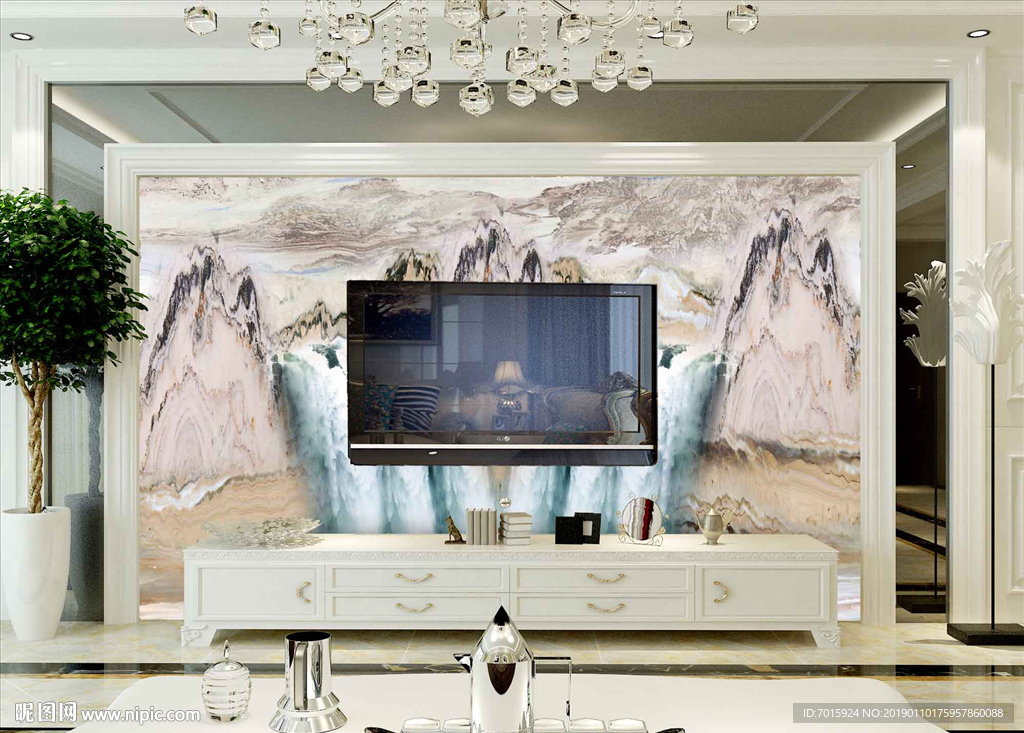 水墨抽背景 山水背景墙 客厅画