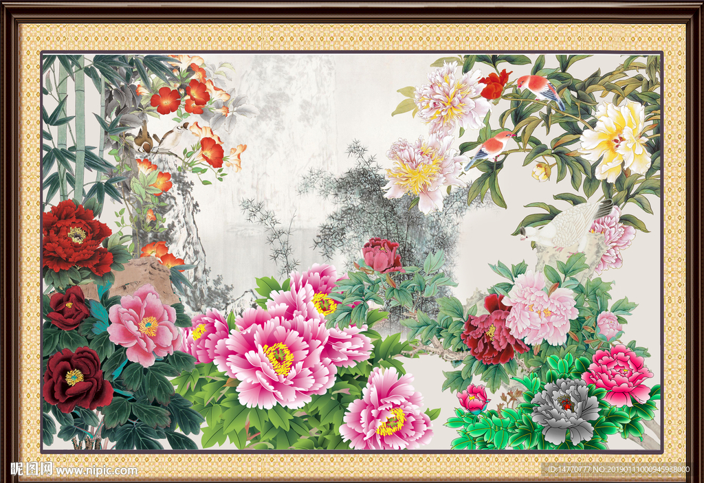 国画牡丹