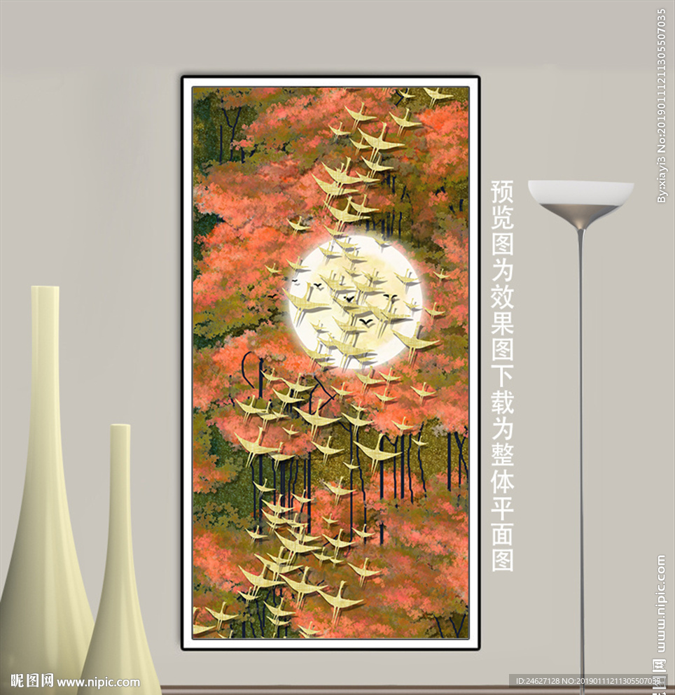 森林飞鸟装饰画