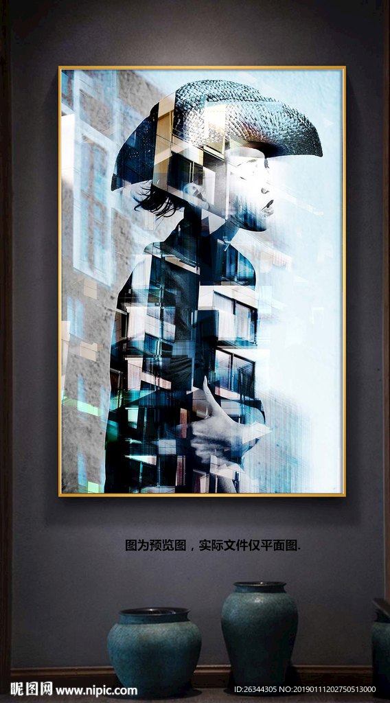 个性现代艺术人物建筑装饰画