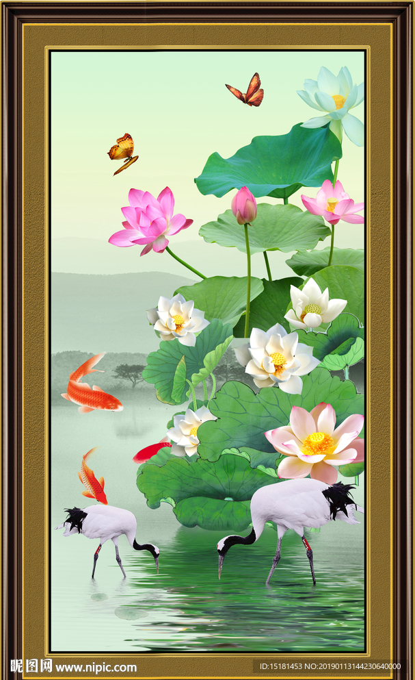 国画荷花