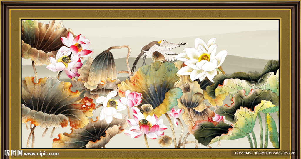 国画荷花