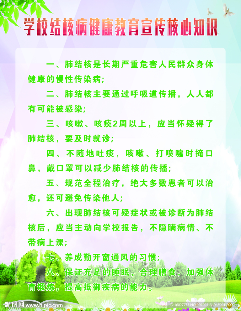 学校结核病健康宣传核心知识