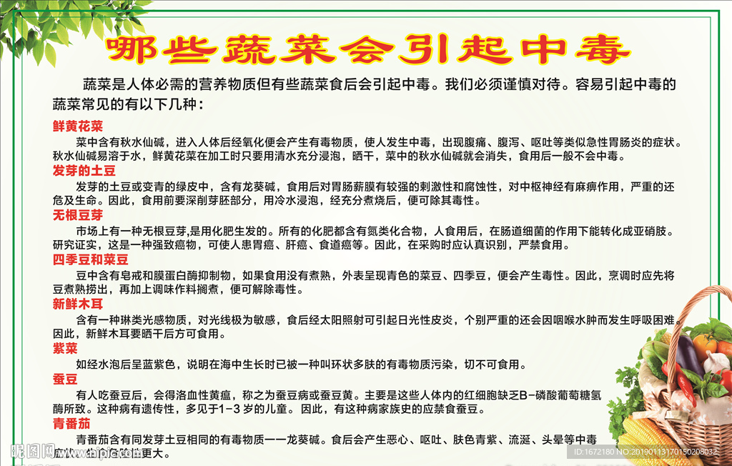 容易引起中毒的蔬菜