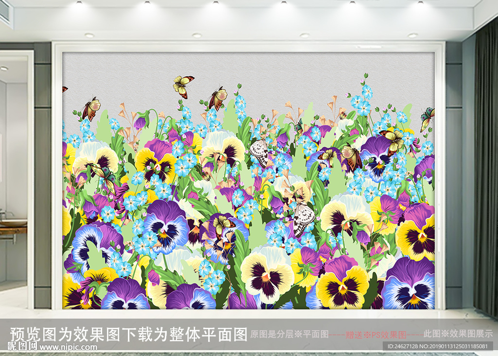花卉背景墙