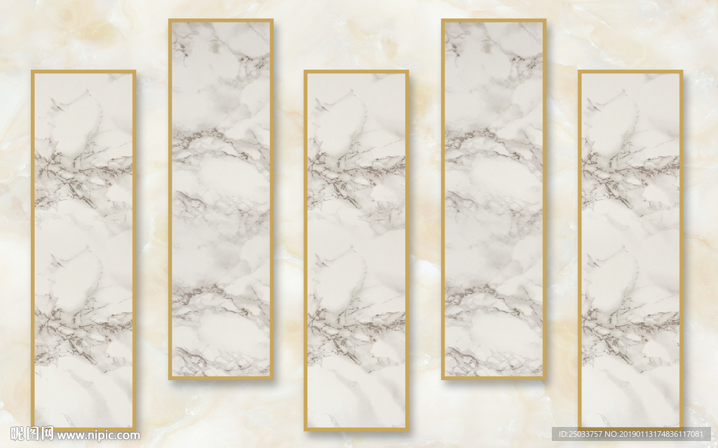 中式创意白色大理石框画玄关屏风