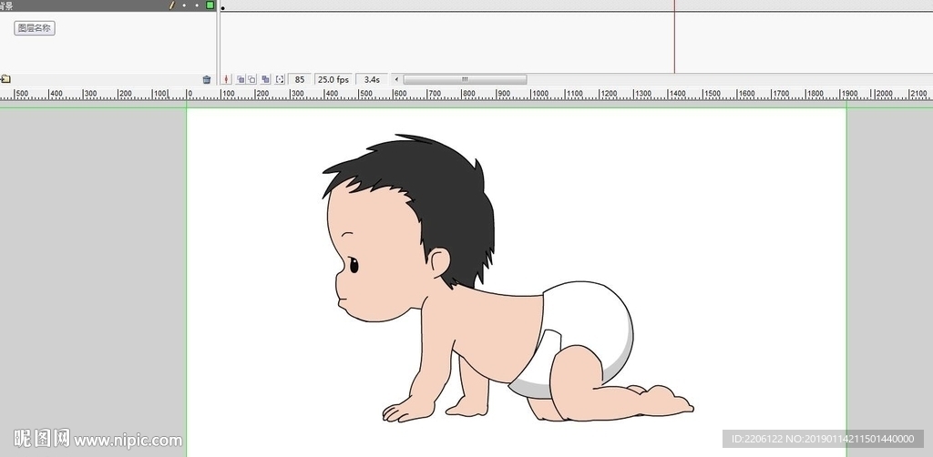一个婴儿爬行宝宝爬的5秒动画