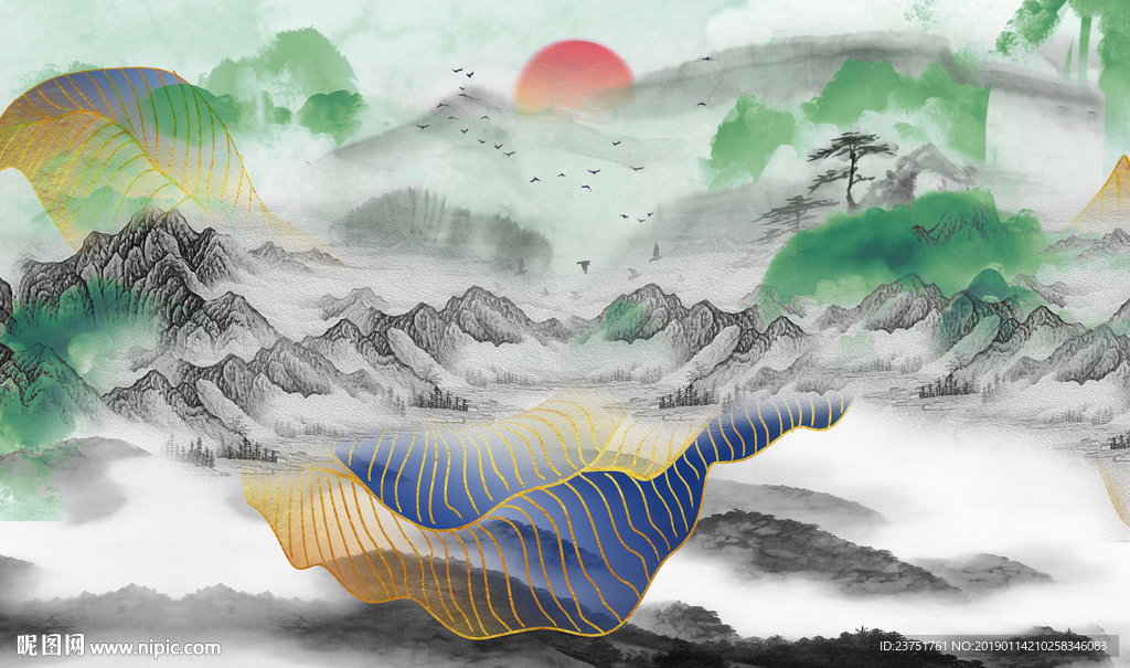 新中式背景墙