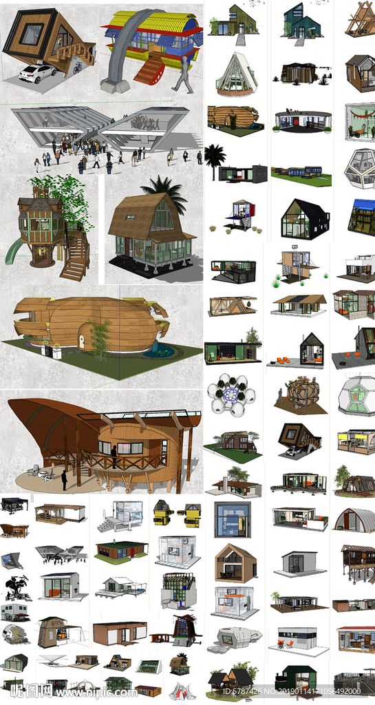 景观小木屋模型