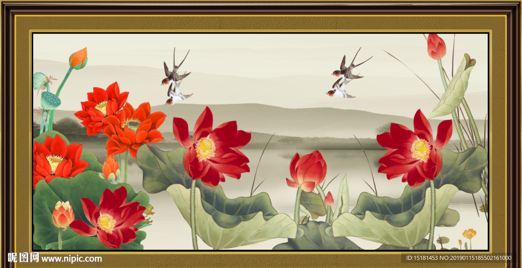 国画荷花