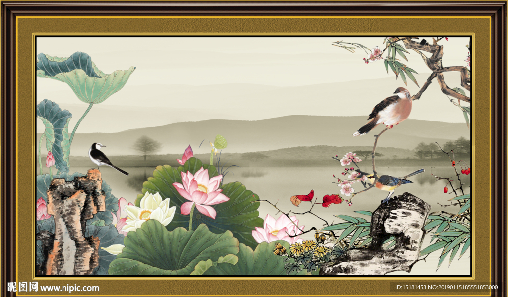 国画荷花